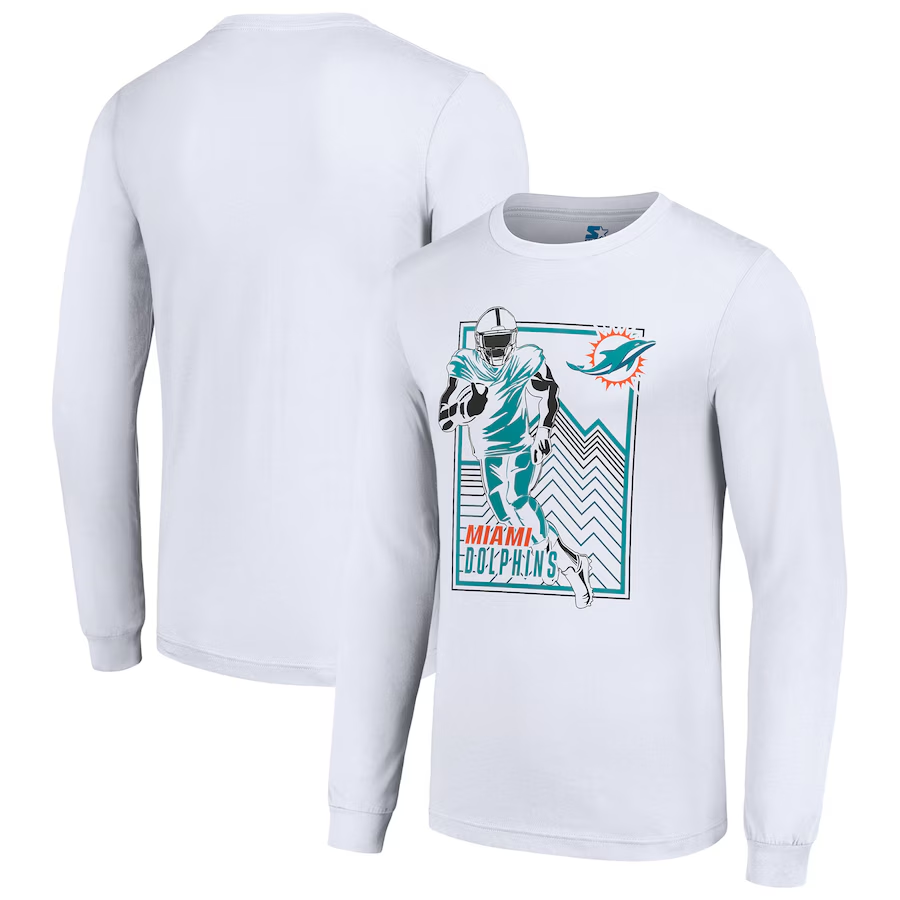 Men Miami Dolphins white 2024 NFL Long sleeve T Shirts